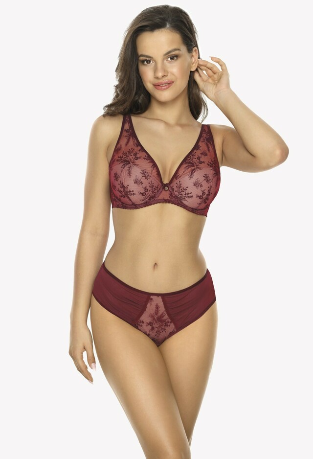 Dámská push-up podprsenka bralette Gaia BS 1032 Jenny Bordó - 65D - kaštanové