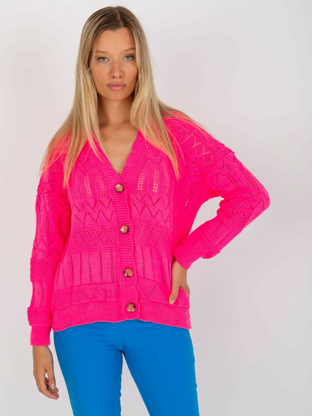 Dámský svetr LC SW 8022  fluo růžový