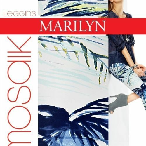 Dámské legíny 777 Mosaik - Marilyn - M/L - bílo-modrá