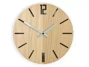 ModernClock Nástěnné hodiny Carlo Wood hnědé