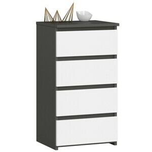 Ak furniture Komoda CL4 40 cm grafitově šedá/bílá