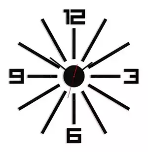 ModernClock 3D nalepovací hodiny Sheen černé