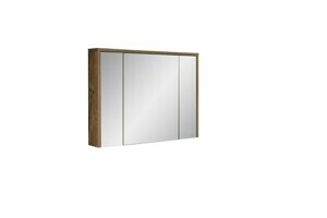 Comad Závěsná koupelnová skříňka se zrcadlem Hampton Concrete 3D tmavý beton/dub hunton