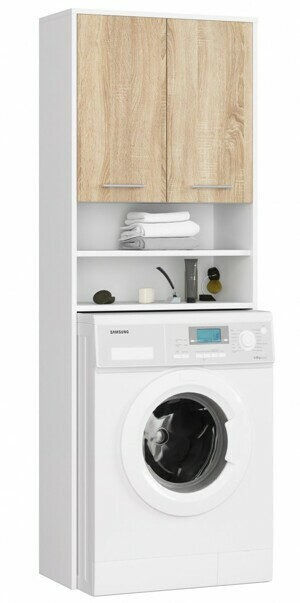 Ak furniture Koupelnová skříňka nad pračku Fin bílá/sonoma