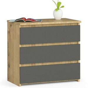 Ak furniture Komoda CL3 60 cm dub artisan/grafitově šedá