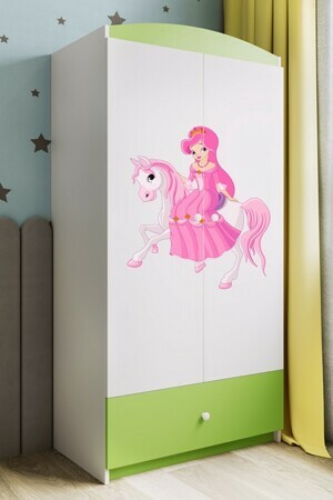 Kocot kids Dětská skříň Babydreams 90 cm princezna zelená