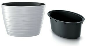 Prosperplast Květináč oválný s vkladem Maxe bílý 58,5cm