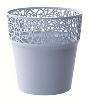 Prosperplast Květináč s krajkou Tree ledově šedý, varianta 12 cm