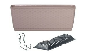 Prosperplast Truhlík s háky TEZIR mocca, varianta 38,6 cm