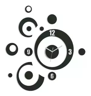 ModernClock 3D nalepovací hodiny Planets wenge