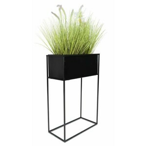 HowHomely Stojící květináč černý 70 cm
