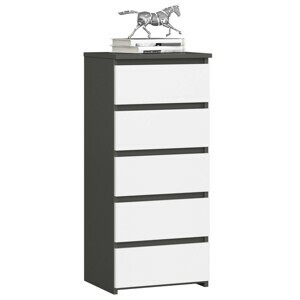 Ak furniture Komoda CL5 40 cm grafitově šedá/bílá