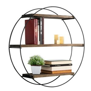 Kalune Design Nástěnná police Tulipa 60 cm ořech americký/černá