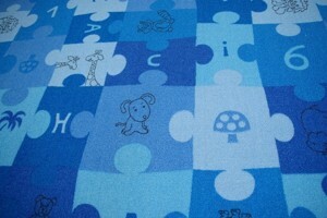 Dywany Lusczow Dětský koberec PUZZLE modrý, velikost 100x100