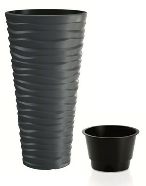 Prosperplast Květináč Long Sand s vložením tmavě šedý, varianta 29,6 cm
