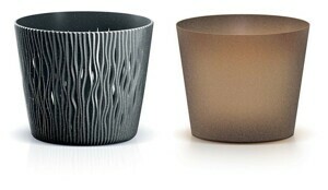 Prosperplast Květináč SCANDY ECO s vkladem antracit, varianta 12,8 cm