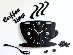ModernClock Nástěnné hodiny Coffee černé