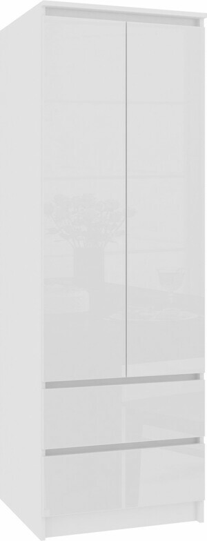 Ak furniture Šatní skříň Star 60 cm bílá lesk