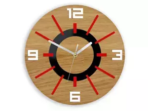 ModernClock Nástěnné hodiny Alladyn Wood červeno-černé