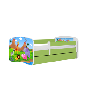 Kocot kids Dětská postel Babydreams safari zelená, varianta 70x140, bez šuplíků, bez matrace