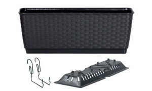 Prosperplast Truhlík s háky TEZIR antracit, varianta 38,6 cm