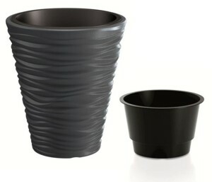 Prosperplast Květináč Small Sand s vložením tmavě šedý, varianta 29,5 cm