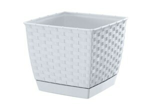 Prosperplast Květináč Ratolla Square bílý, varianta 14,5 cm