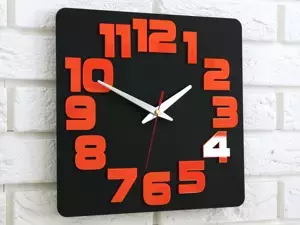 ModernClock Nástěnné hodiny Logic černo-oranžové