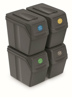 Prosperplast Sada košů na třídění odpadu HADAR 4x20L šedý kámen