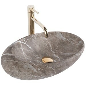 Keramické umyvadlo na desku Rea Roxy B Stone NATURE 48,7x30,7 cm - šedé