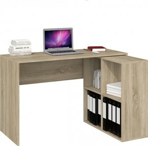 TP Living Psací stůl rohový s regálem MALAX dub sonoma