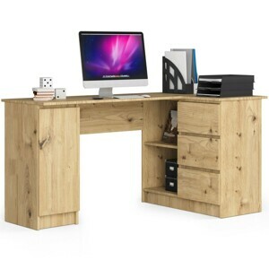 Ak furniture Rohový psací stůl B20 155 cm dub artisan pravý