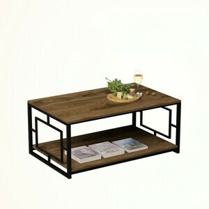 Hanah Home Konferenční stolek Kelvin 120 cm ořech/černý