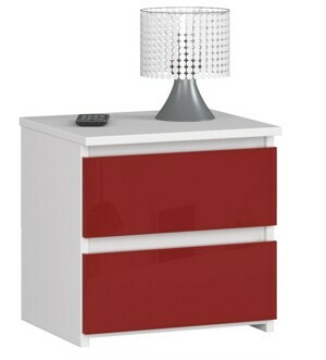 Ak furniture Noční stolek CL2 40 cm bílý/červený