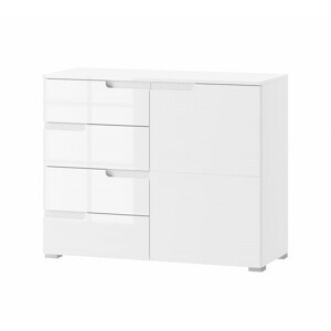 Szynaka Komoda Selene 5 100 cm bílá lesk/mat