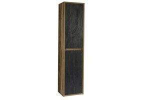 Comad Koupelnová závěsná skříňka vysoká Hampton Concrete 2D tmavý beton/dub hunton