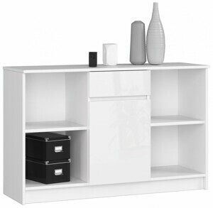 Ak furniture Komoda B-17 120 cm bílá lesk