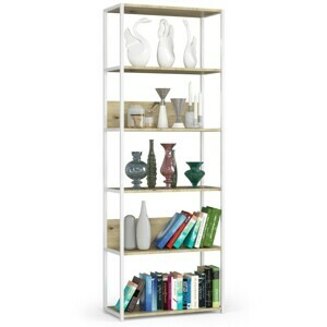 Ak furniture Regál LOFT 70 cm bílý/dub artisan