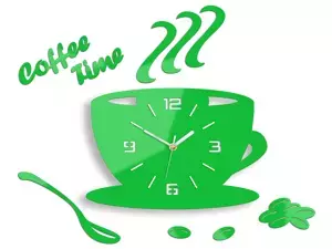 ModernClock Nástěnné hodiny Coffee zelené