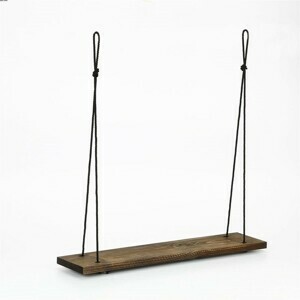 Kalune Design Nástěnná police HANG 60 cm ořech americký/černá