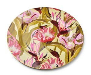 Mondex Dekorativní podtalíř BLANCHE COLOURS VIII 33 cm zlatý s květinami