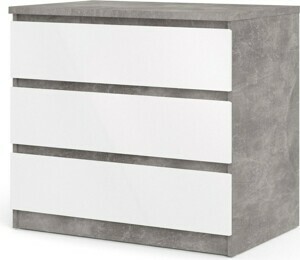 Tvilum Komoda Simplicitous III beton/bílá lesk