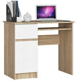 Ak furniture Psací stůl PIKSEL 90 cm dub sonoma/bílý levý
