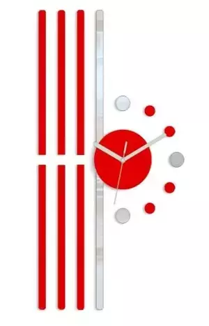 ModernClock 3D nalepovací hodiny Line červené