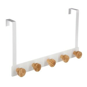 5five Simply Smart Věšák na dveře Bamboo White 5 háčků