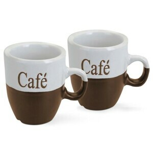 Excellent Houseware Sada 2 hrnků Cafe 150 ml bílo/hnědá