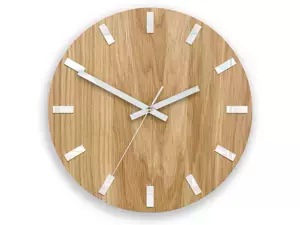 ModernClock Nástěnné hodiny Simple Oak hnědo-bílé