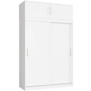 Ak furniture Šatní skříň s posuvnými dveřmi a nástavcem MONO CLP 150 cm bílá
