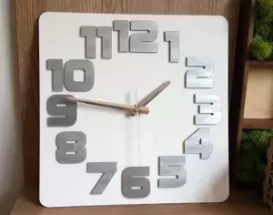 ModernClock Nástěnné hodiny Logic bílo-šedé