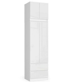 Ak furniture Šatní skříň s nástavcem STAR VX 60 cm bílá